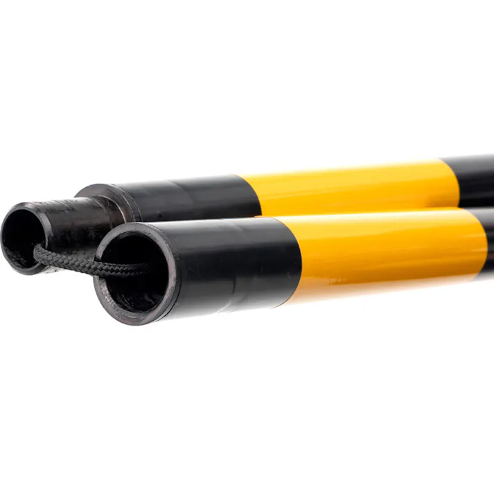 折りたたみ式反射付きコーンバー 黄/黒 1.35m