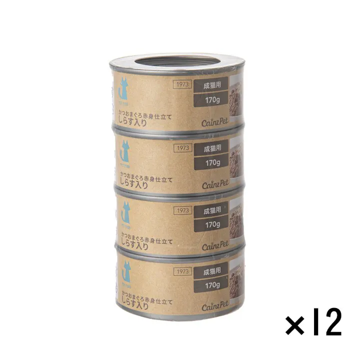 【ケース販売】かつおまぐろ赤身仕立て しらす入り 成猫用 4缶×12個入