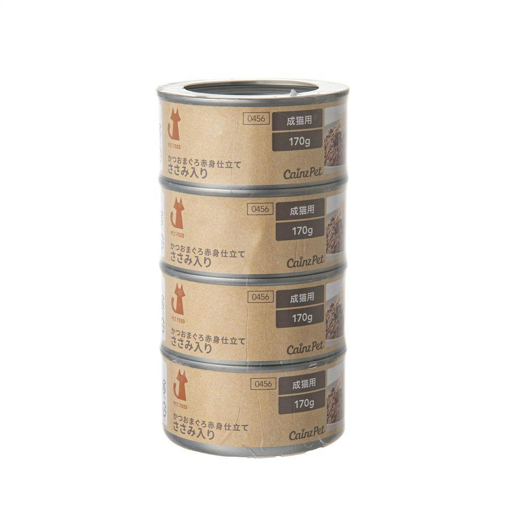 かつおまぐろ赤身仕立てささみ入り 4缶パック(販売終了