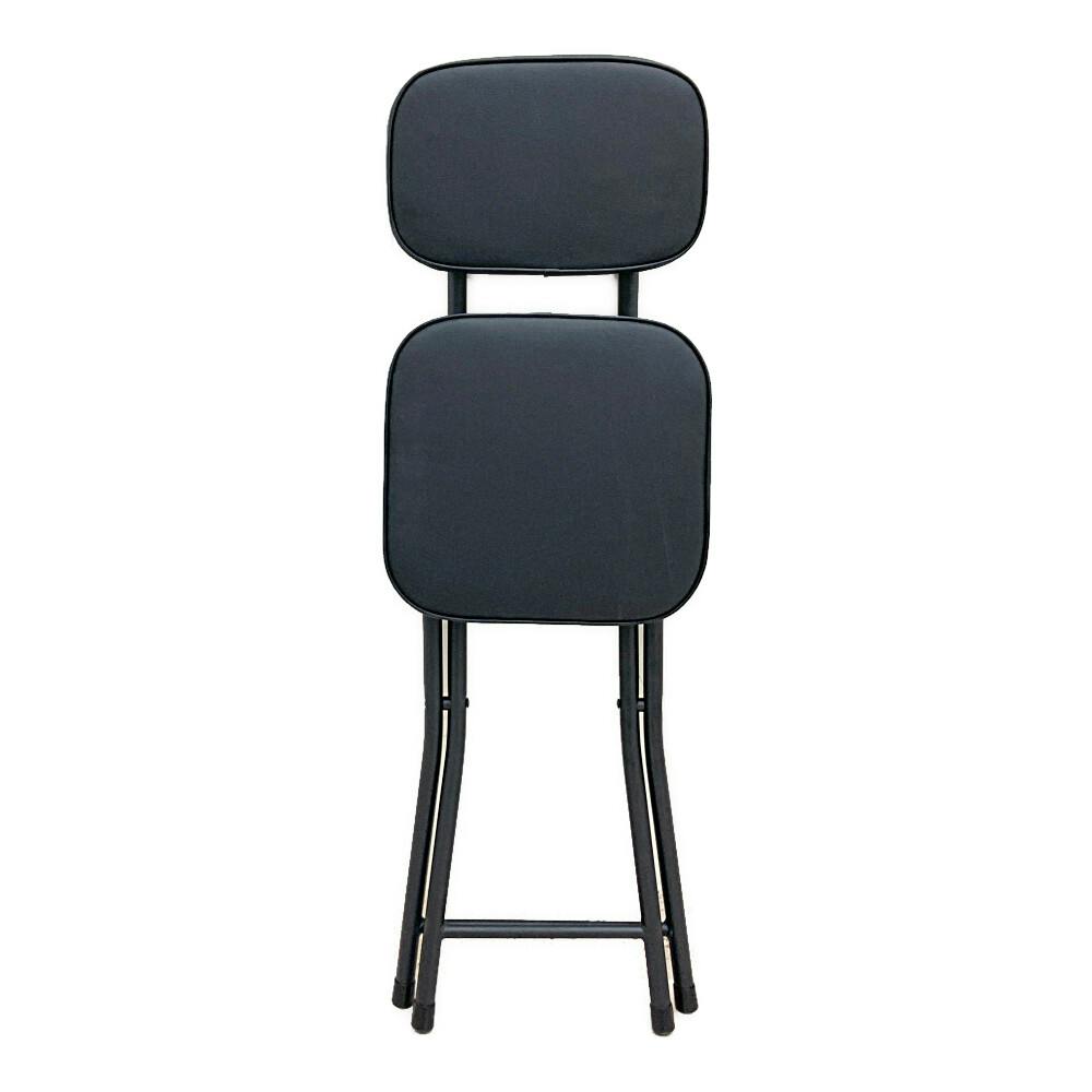 折りたたみ背付きクッションチェア ブラック | 椅子・チェア