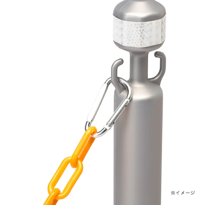 カラビナ付きプラスティックチェーン 2m イエロー