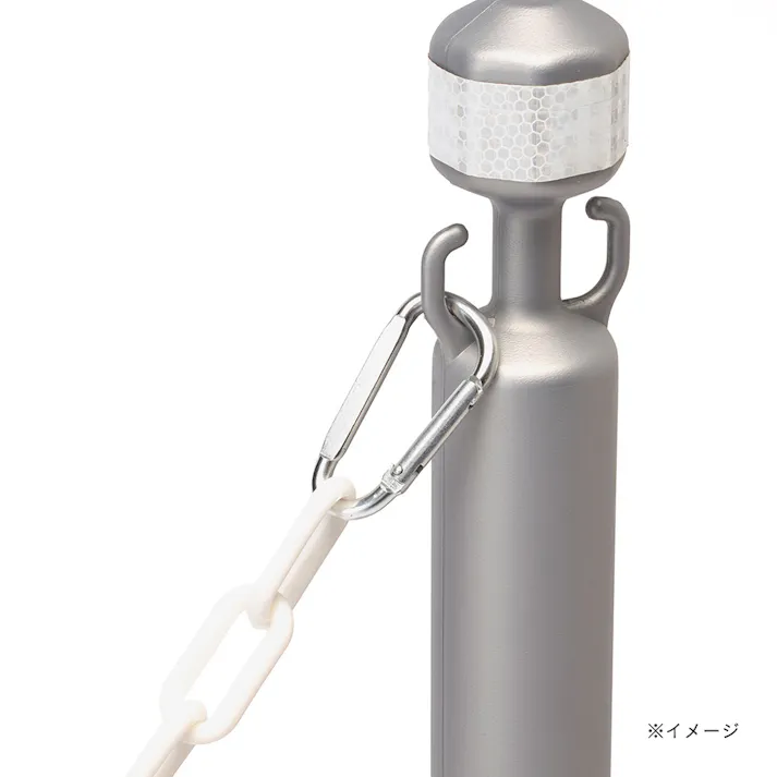 カラビナ付きプラスティックチェーン 2m ホワイト