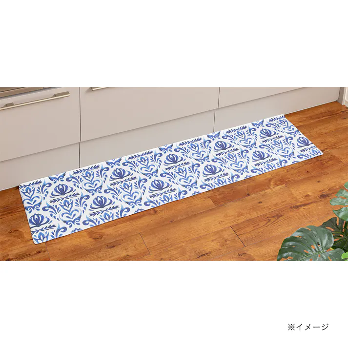 すき間を埋めるキッチンマット L-Fit オーナメント 45×180cm 厚み6mm クッション性 抗菌 燃えにくい 防カビ 拭くだけお手入れ (販売終了)