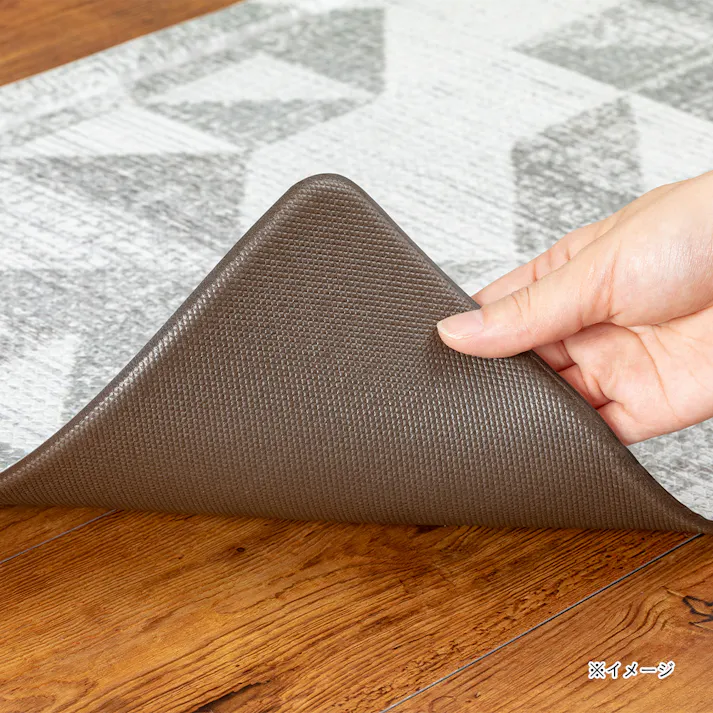 すき間を埋めるキッチンマット L-Fit 幾何柄 45×120cm 厚み6mm クッション性 抗菌 燃えにくい 防カビ 拭くだけお手入れ