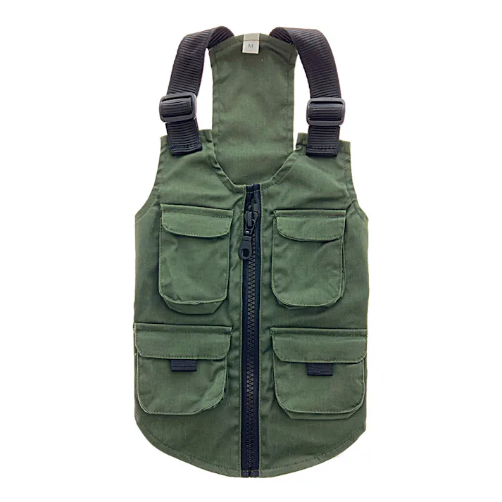 【送料無料】タクティカルベスト カーキ Mサイズ ペット服(犬の服)