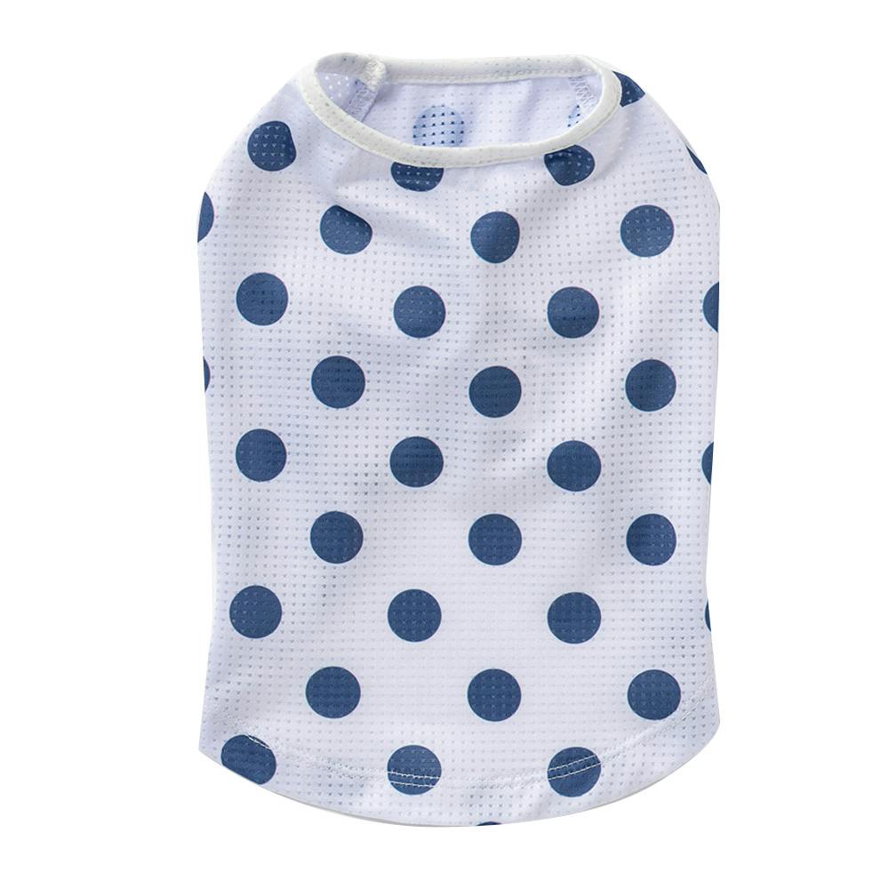 送料無料】ドットプリントタンクトップ ブルー MDサイズ ペット服(犬の
