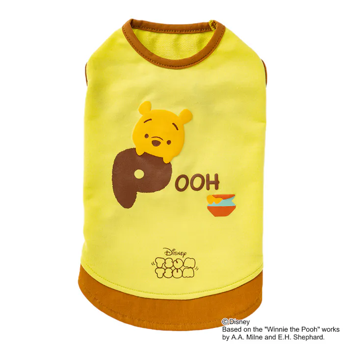 【送料無料】重ね着風カットソー くまのプーさん Lサイズ ペット服(犬の服)(販売終了)