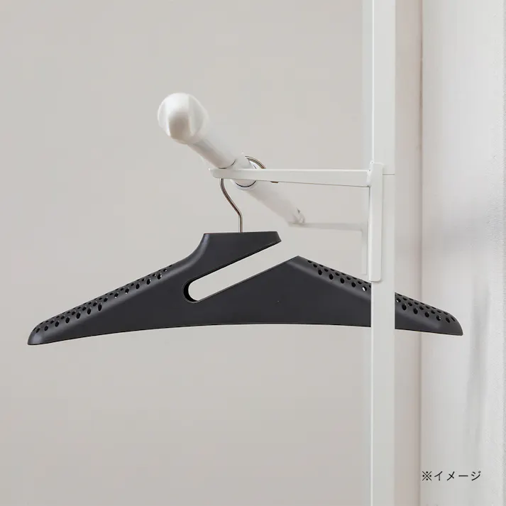 室内干し用竿受け 突っ張りアイランドラック用竿受けハンガー2P ホワイト