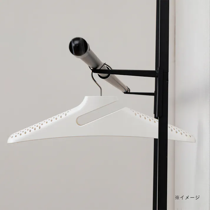 室内干し用竿受け 突っ張りアイランドラック用竿受けハンガー2P ブラック