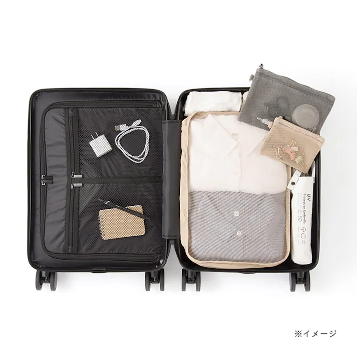 TRADDY ロックができるすぅーと転がるキャスター付きキャリーバッグ+4 30L ブラック