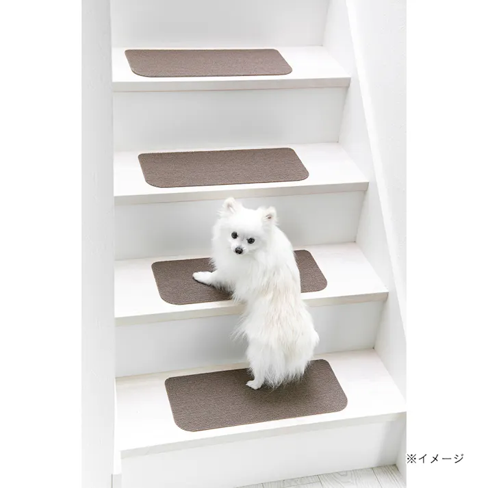 洗える吸着階段マット 15枚入り モカ 45×19cm