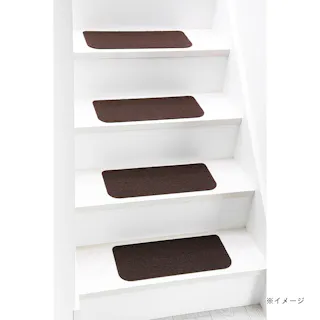 洗える吸着階段マット 15枚入り ブラウン 45×19cm