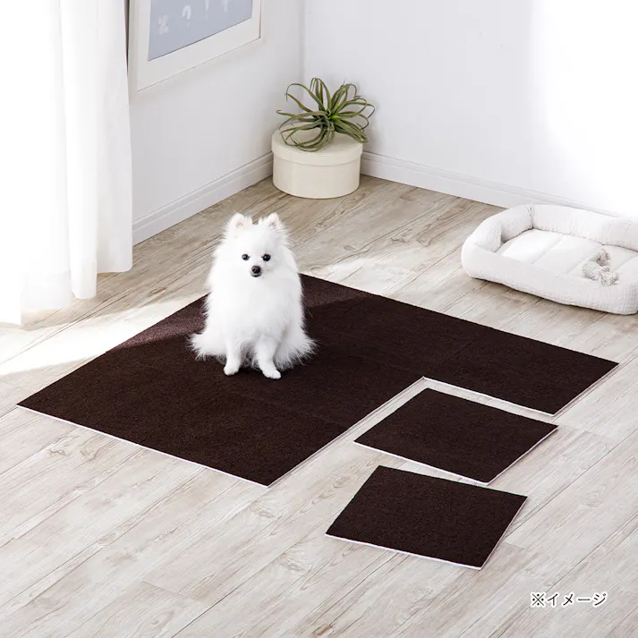 菌や臭いを防ぐ洗える吸着マット &pet ブラウン 9枚組 30×30cm