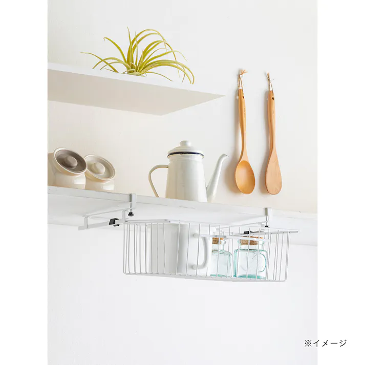 ワイヤーラック スライド式 ホワイト