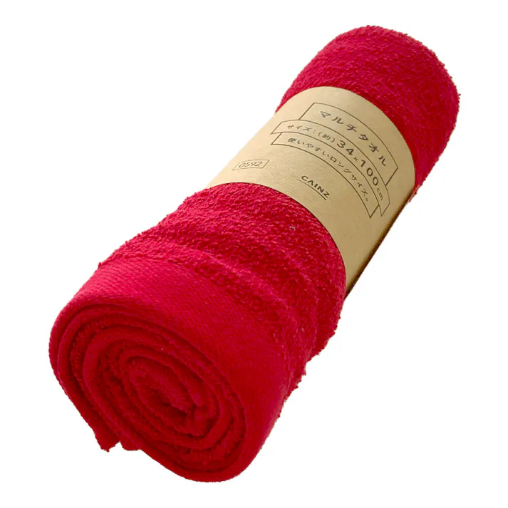 カインズ マルチタオル 34×100cm レッド