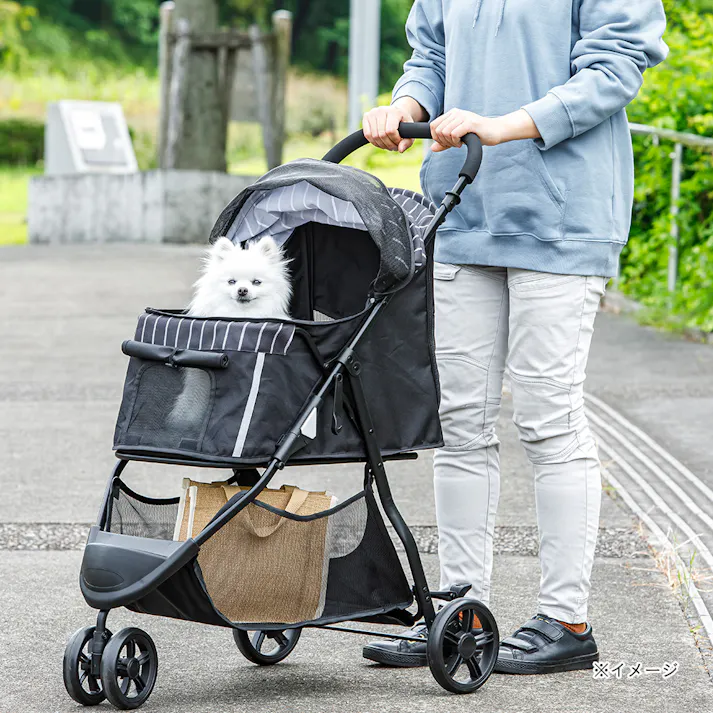ペット用カート3輪ストライプ