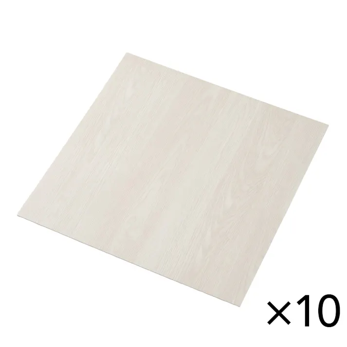 【まとめ売り】燃えにくい抗菌吸着タイルカーペット 幅40cm 奥行40cm 木目調 ホワイト 10枚入