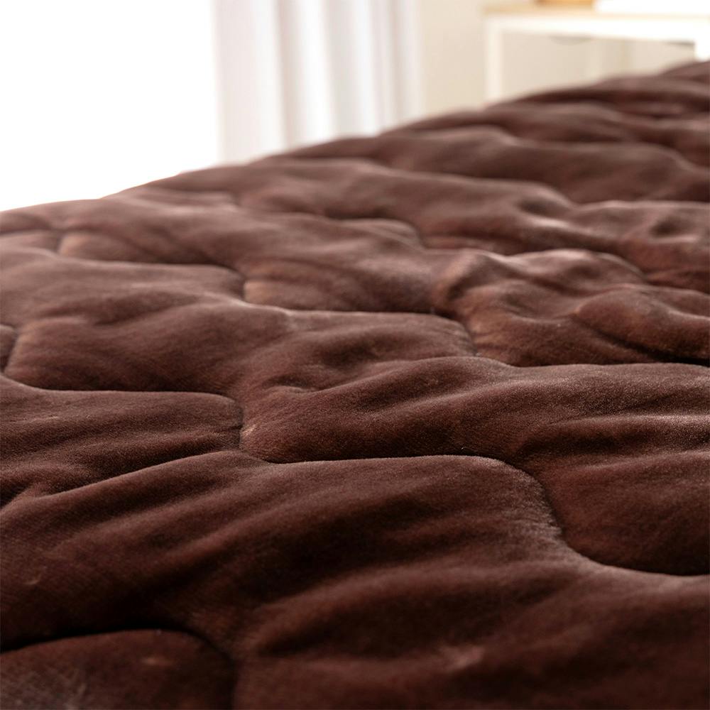 保温性のある敷パッド Pitapa ブラウン シングル | 布団・枕・寝具