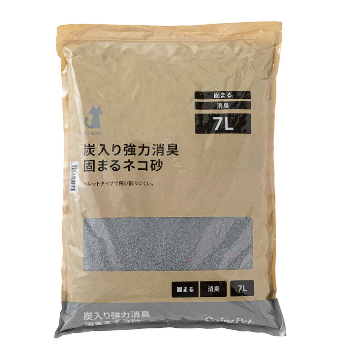 猫砂 Pet’sOne 炭入り 強力消臭 固まる猫砂 7L 消臭 抗菌 大容量 飛び散り防止 不燃