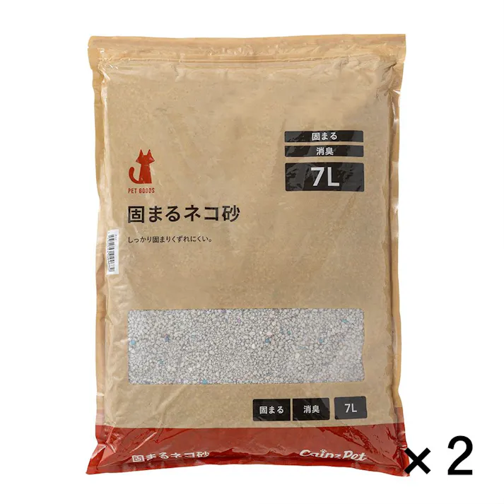 【ケース販売】猫砂 Pet’sOne 固まる猫砂 7L×2個入 消臭 大容量 飛び散り防止