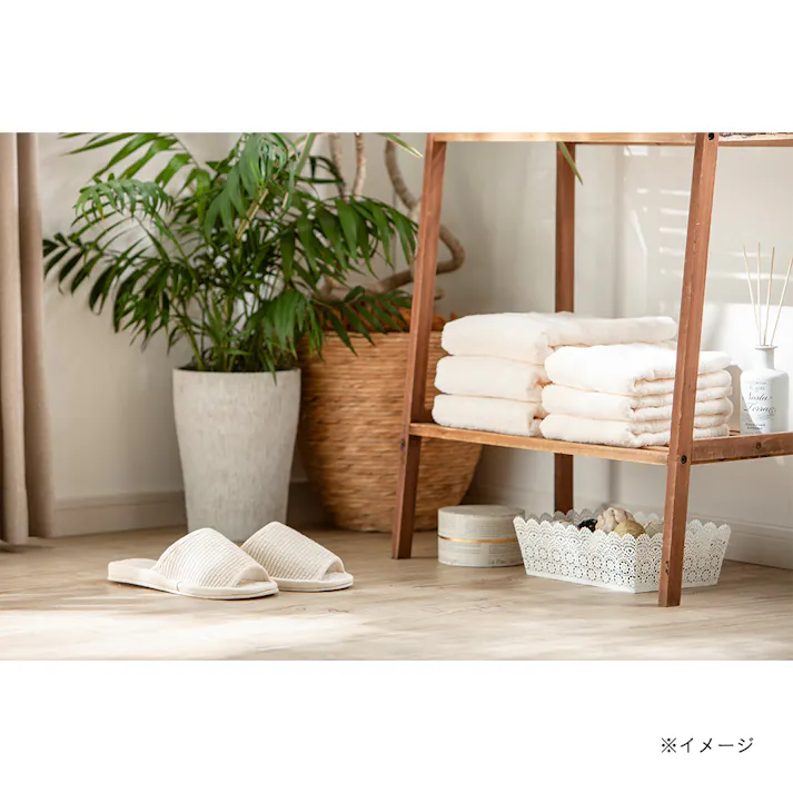 ふんわりコットンスリッパ 24~26cm アイボリー