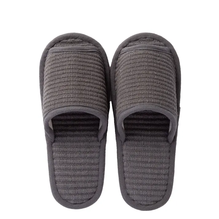 ふんわりコットンスリッパ 24~26cm グレー