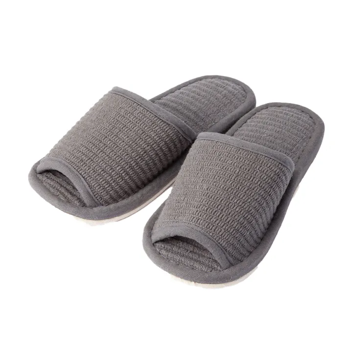ふんわりコットンスリッパ 24~26cm グレー