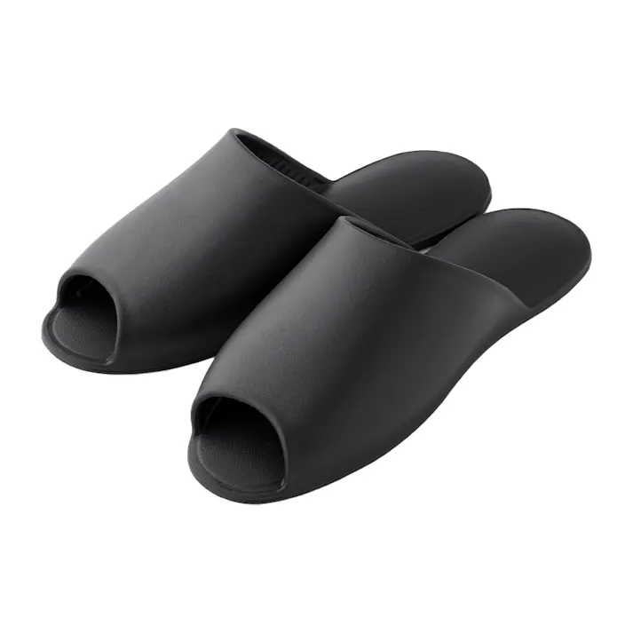 汚れても丸洗いできるスリッパ L ブラック