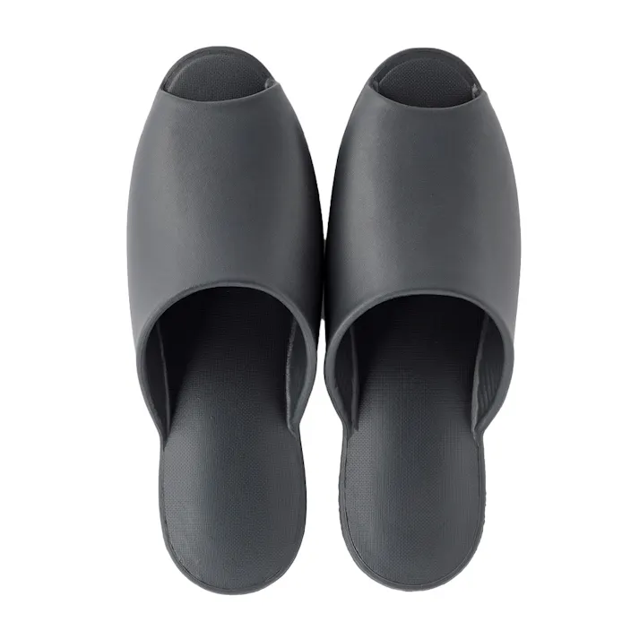 汚れても丸洗いできるスリッパ L ブラック
