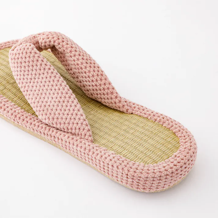 天然い草鼻緒スリッパ ピンク M