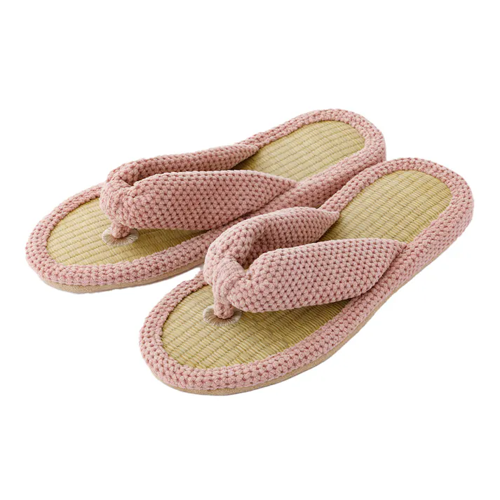 天然い草鼻緒スリッパ ピンク M