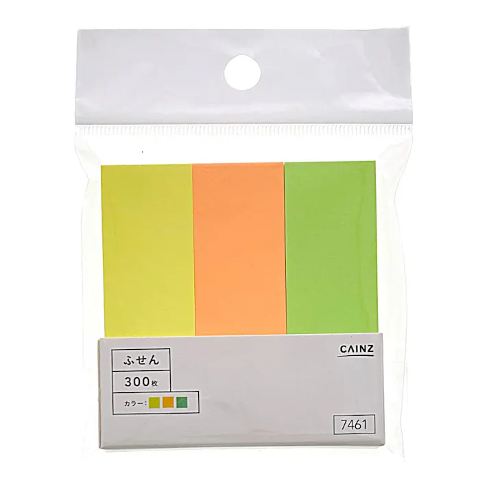 カインズ ふせん 25×75mm 300枚 蛍光3色