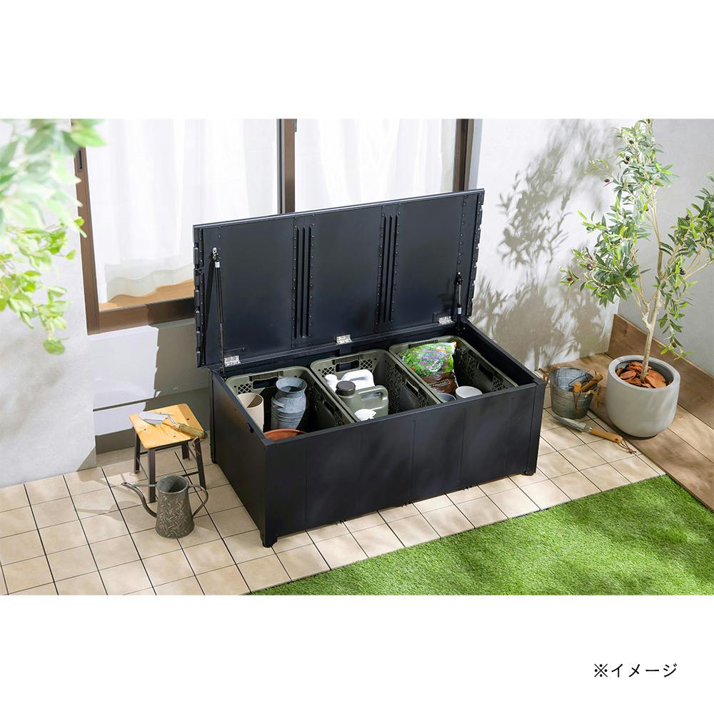 カインズ オリジナル 静かに開閉アルミ収納ベンチ 奥行ワイド