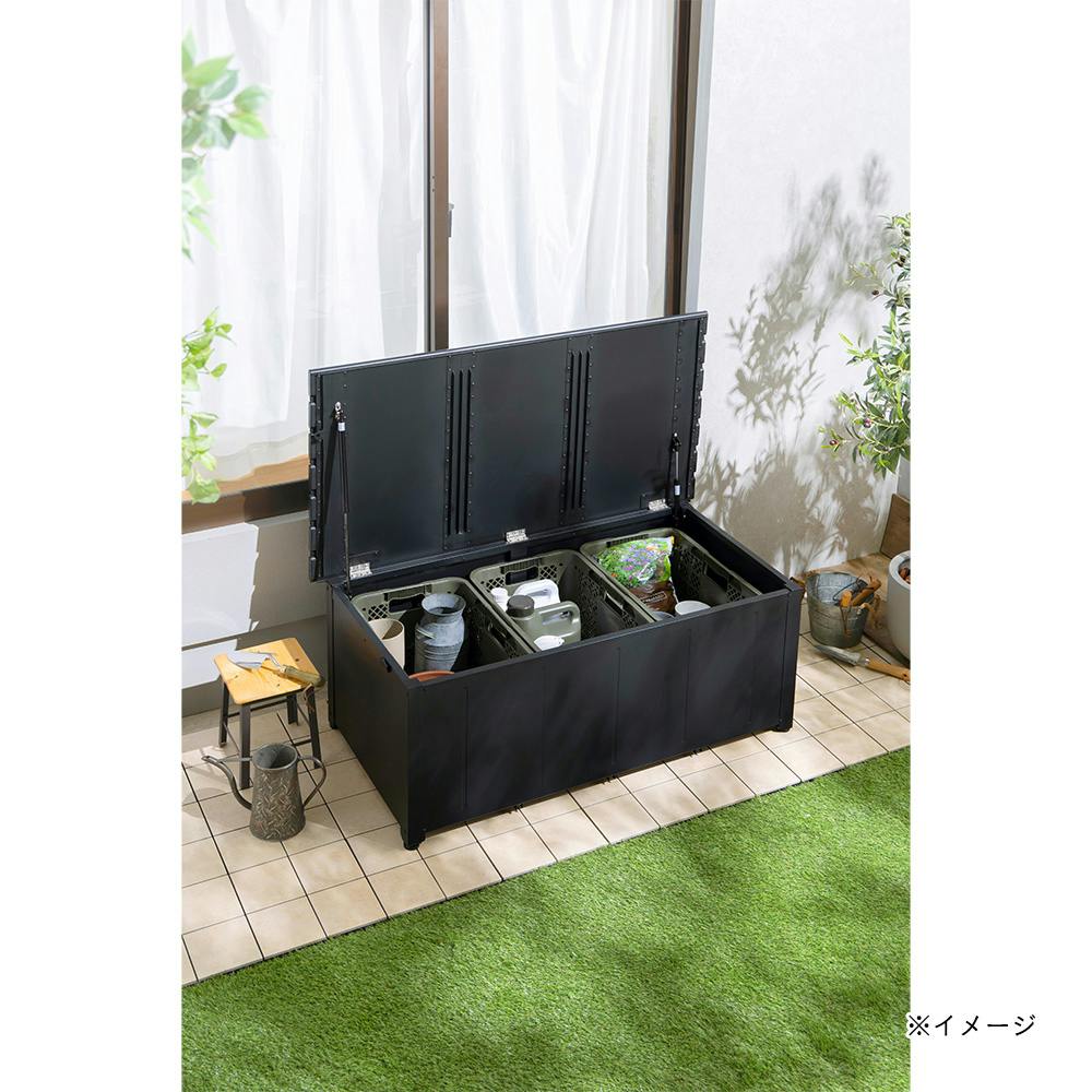 カインズ オリジナル 静かに開閉アルミ収納ベンチ 奥行ワイド