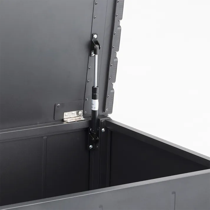 カインズ オリジナル 静かに開閉アルミ収納ベンチ 奥行ワイド ブラック 幅180cm 奥行64.4cm 高さ48.6cm 縁台 屋外収納【SU】