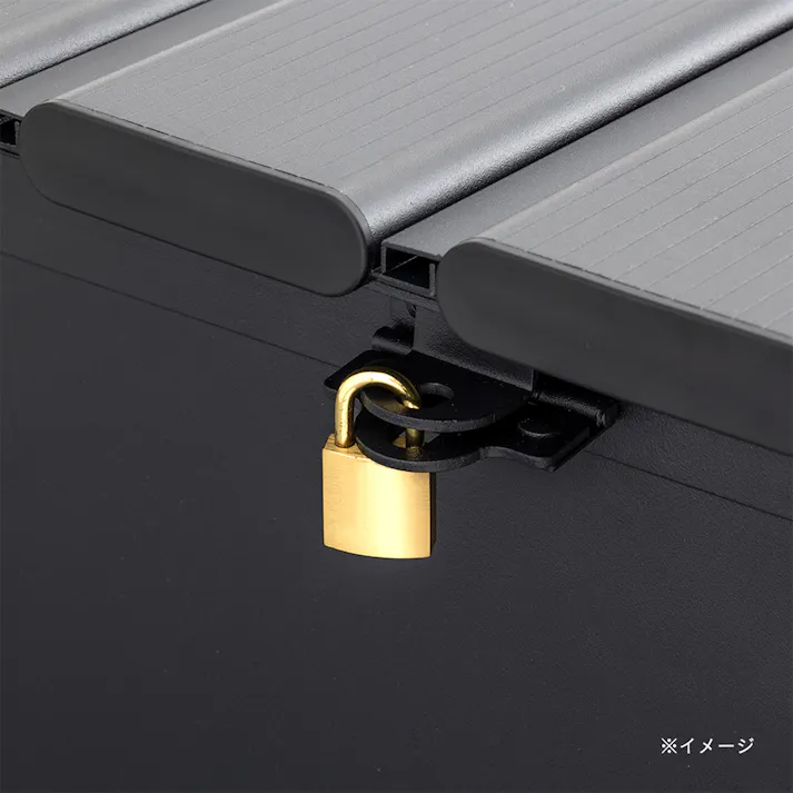 カインズ オリジナル 静かに開閉アルミ収納ベンチ 奥行ワイド ブラック 幅180cm 奥行64.4cm 高さ48.6cm 縁台 屋外収納【SU】