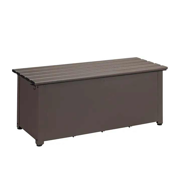 カインズ オリジナル 静かに開閉できるスチール収納ベンチ ブラウン 幅120cm 奥行45cm 高さ48cm 縁台 屋外収納