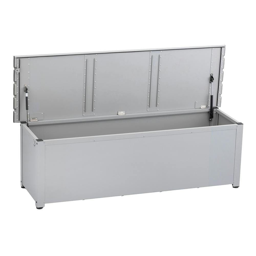 カインズ 静かに開閉できるスチール収納ベンチ グレー 幅150cm 奥行