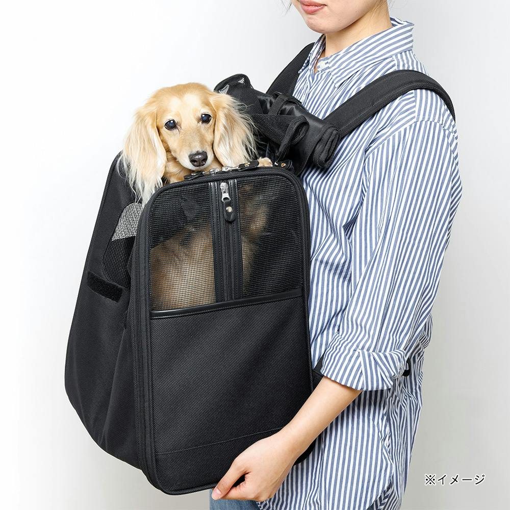 CAT&DOG ペット用キャリーケース リュック ブラック CAT&DOG】 撥水 ペット用キャリーケース リュック | おねこさま