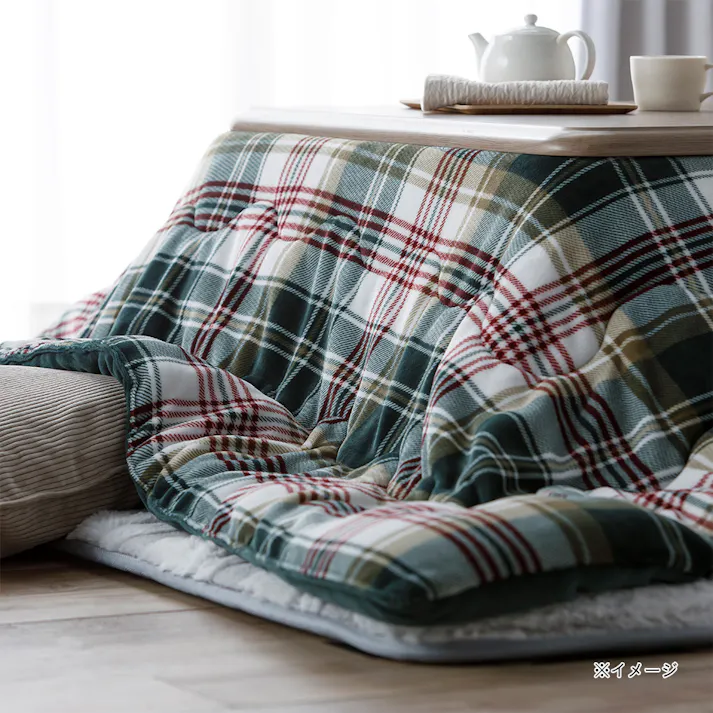 カインズ こたつ掛ふとん Yel・エールグリーン 正方形 幅190cm 奥行190cm 洗濯可能 こたつ掛布団