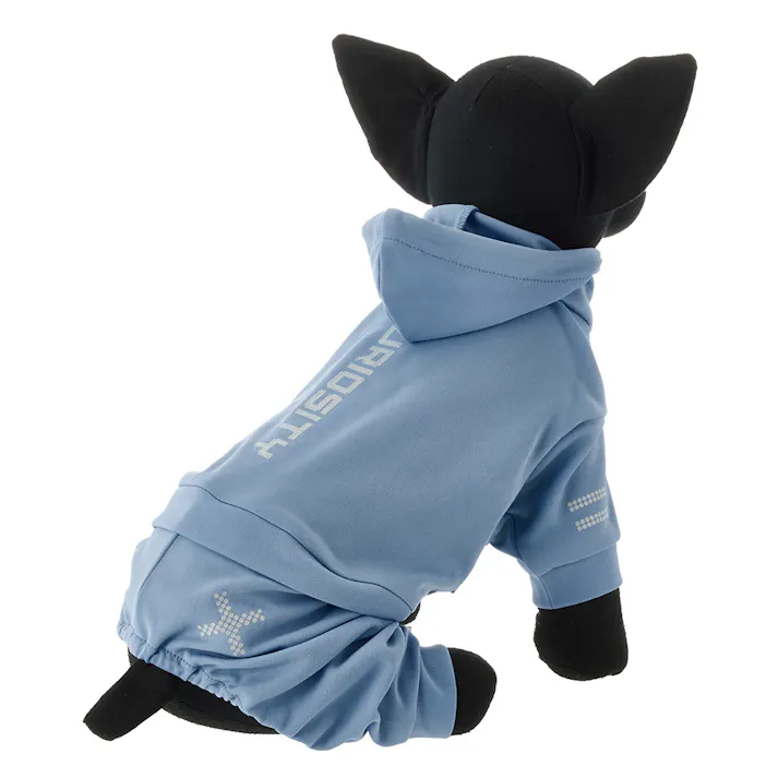 【送料無料】不快害虫から愛犬を守るペットスーツ ブルー Mサイズ ペット服(犬の服)