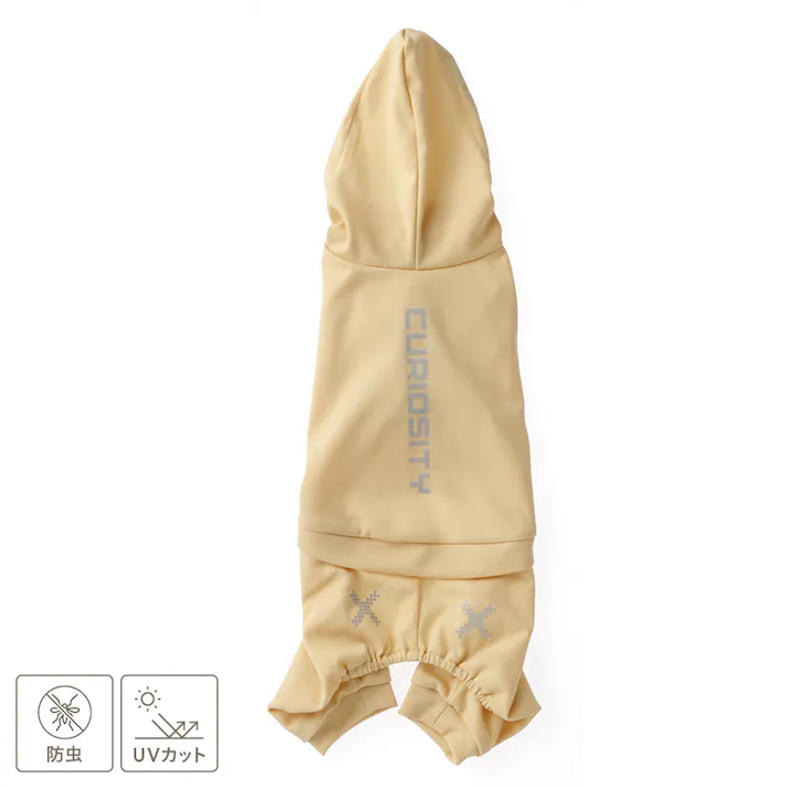 【送料無料】不快害虫から愛犬を守るペットスーツ オレンジ Lサイズ ペット服(犬の服)