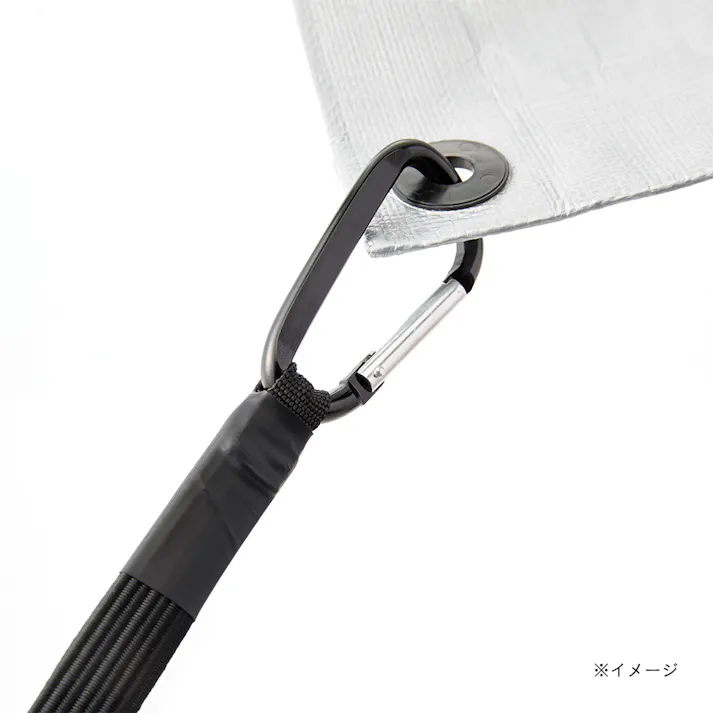 カインズ バンジーゴム 平ゴム・カラビナ ブラック 17mm×200cm