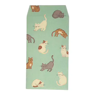 カインズ 五型ポチ袋 伊予和紙 ねこ遊び 6枚