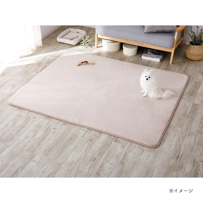 &Pet 低反発ふんわりラグ 185cm×185cm ベージュ