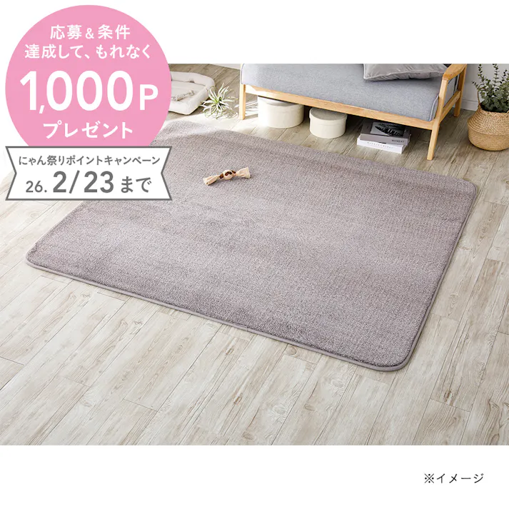 低反発ふんわりラグ&Pet モカ 幅185cm 奥行185cm