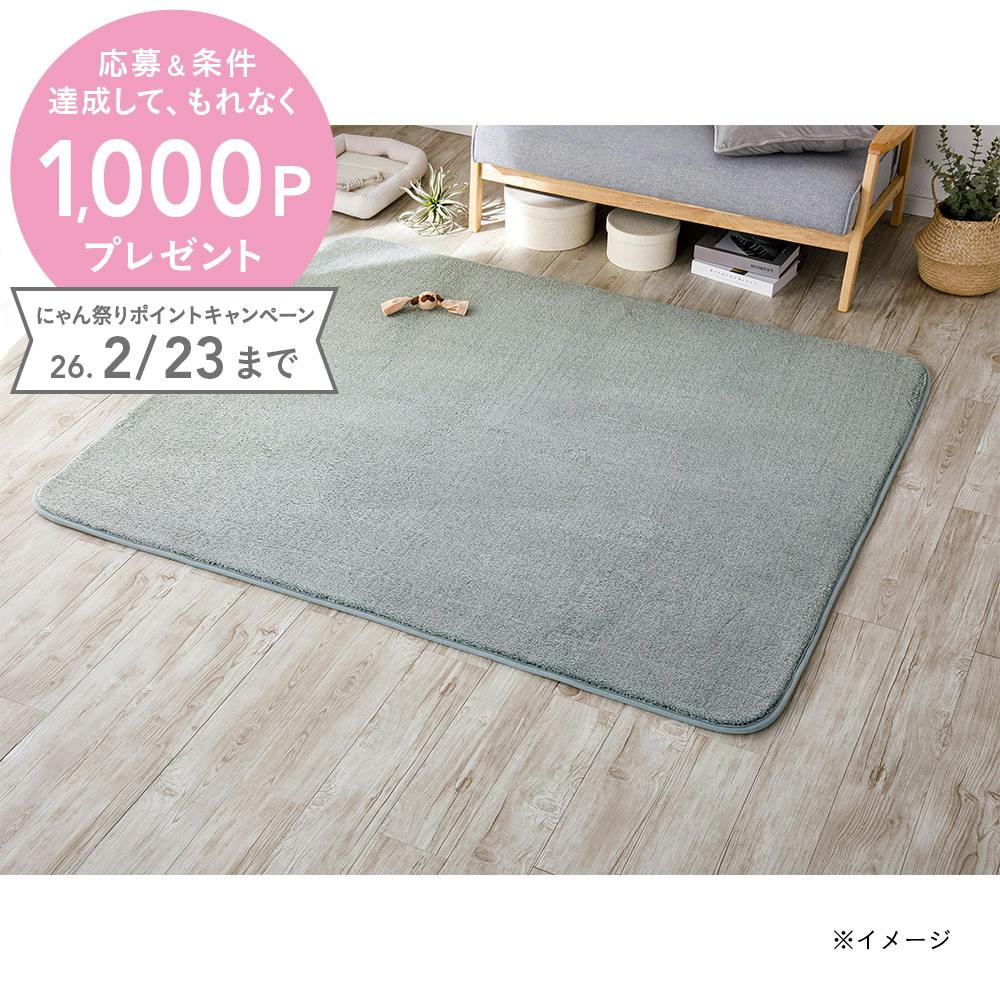 低反発ふんわりラグ ＆Pet グリーン 幅190cm 奥行240cm