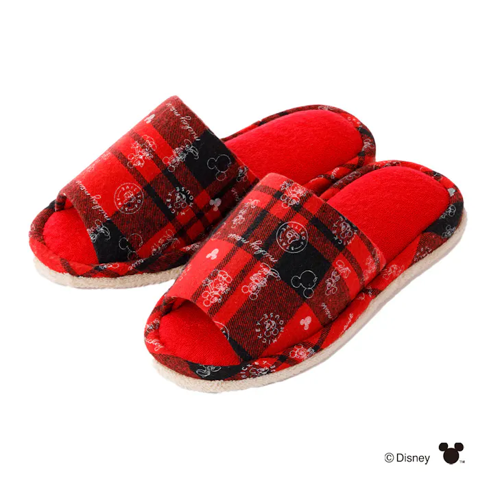 履いて歩くだけで掃除もできるスリッパ ミッキーマウス 23~25cm