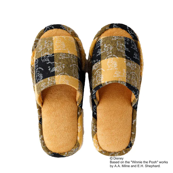 履いて歩くだけで掃除もできるスリッパ くまのプーさん 23~25cm