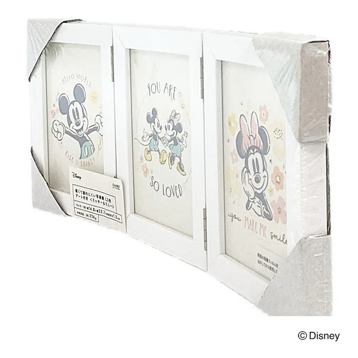 カインズ 軽くて割れにくい写真額 ホワイト L×3枚 ミッキーマウス&ミニーマウス